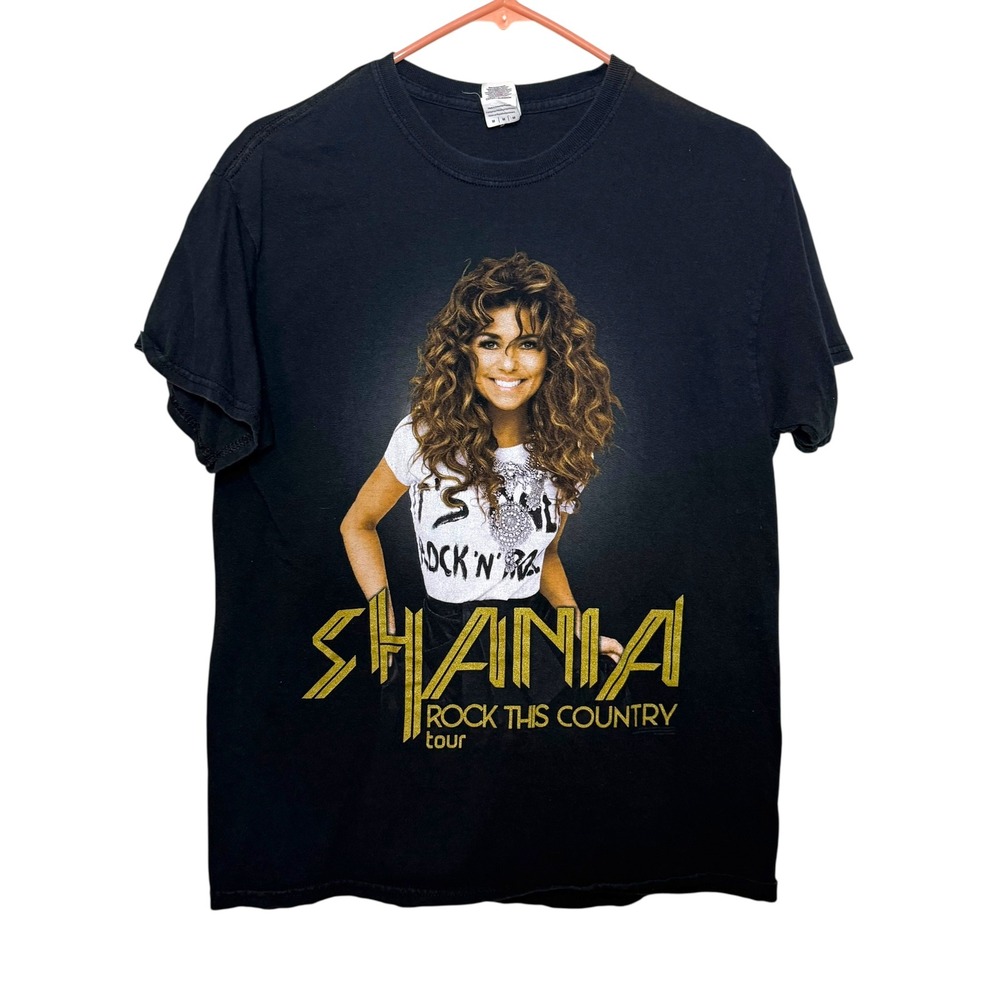 Shania Twain Rock This Country Tour T Shirt Black Gildan Medium‎ Graphic